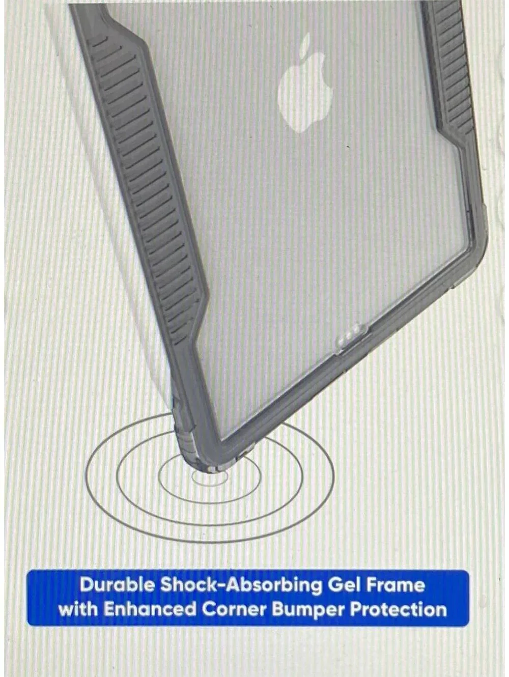 Onn Slim Rugged Tablet Case for iPad Pro 11” and iPad Air 10.9” Gray/Clear